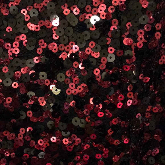 Strapless Black and Pink Sequin Dress Size 3 - Picture 2 of 4